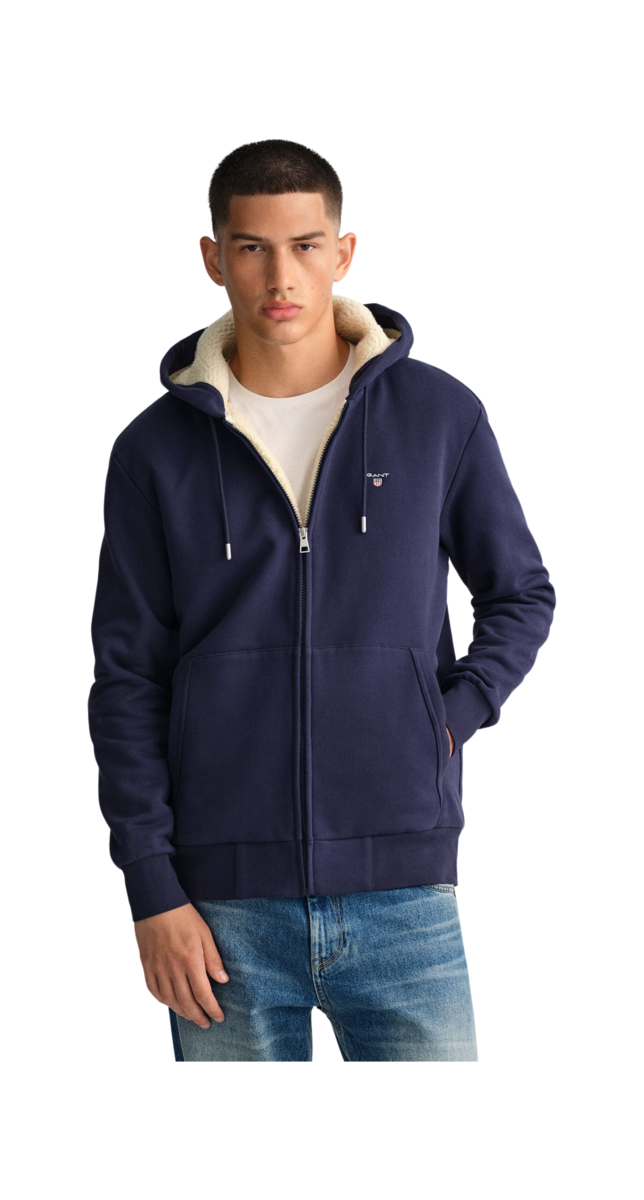 GANT Sherpa Fleece Full Zip Hoodie