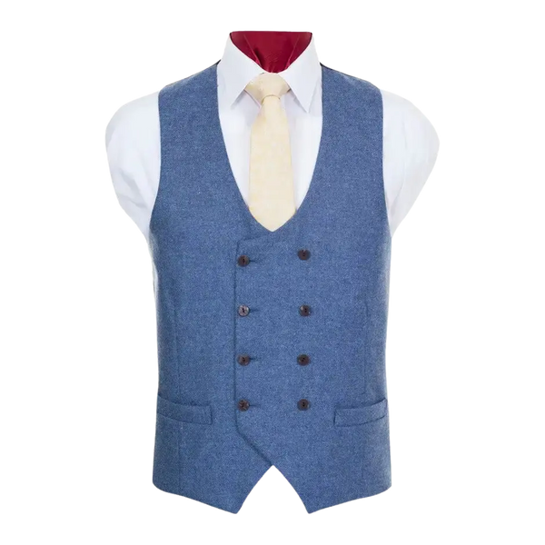 Double Breasted Waistcoat in Blue