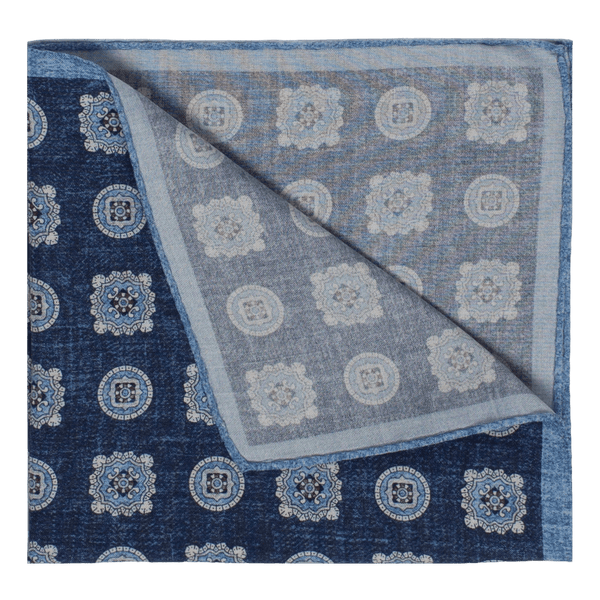 William David Large Print Medallion Printed Pocket Square