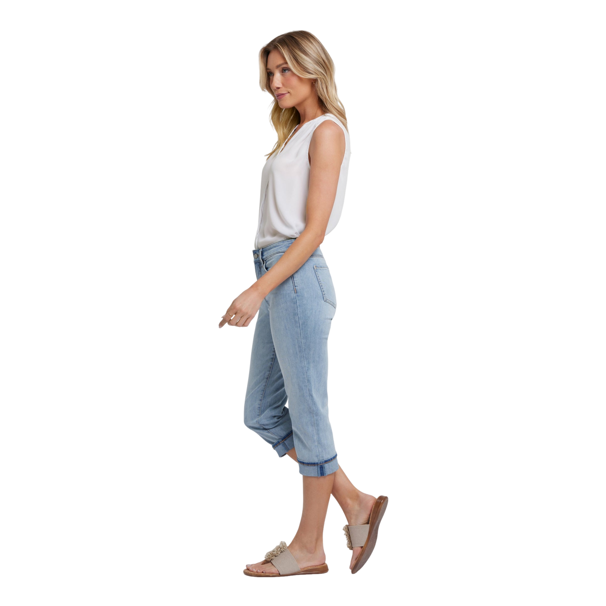 NYDJ Jeans Crop Marilyn Donna - Petite Con Risvolto, VestibilitÃ Alta, Tecnologia Lift Tuck