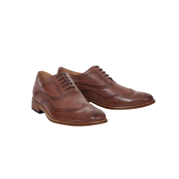 Brown Brogue Shoes for Men in Tan