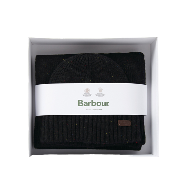 Barbour Carlton Fleck Beanie & Scarf Gift Set