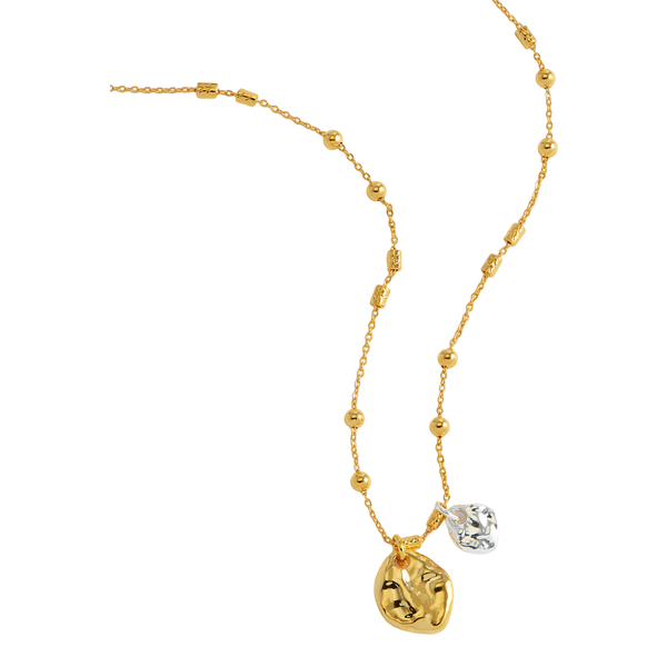 Estella Bartlett Triple Beaded Chain And Molton Pebbles Necklace