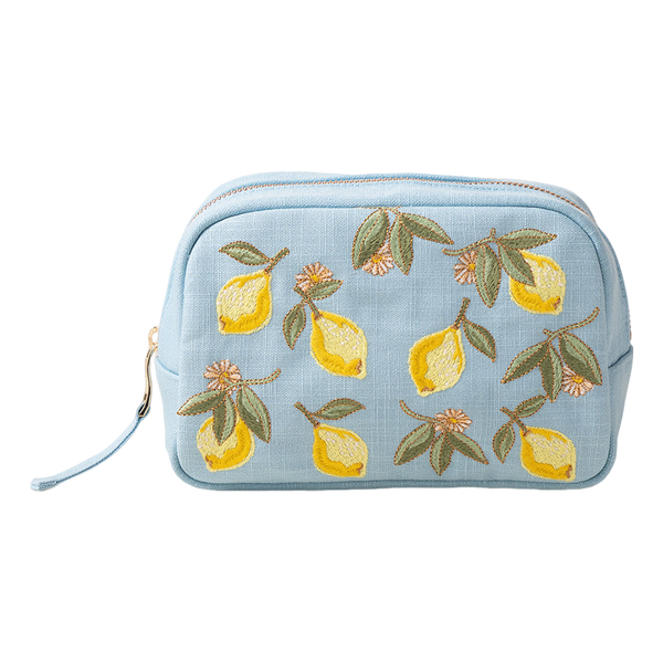 Elizabeth Scarlett Lemon Blossom Cotton Makeup Bag