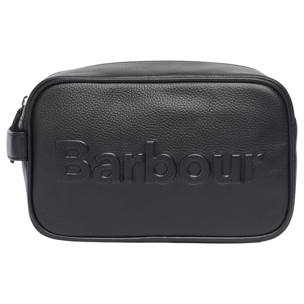 Barbour Logo Leather Washbag