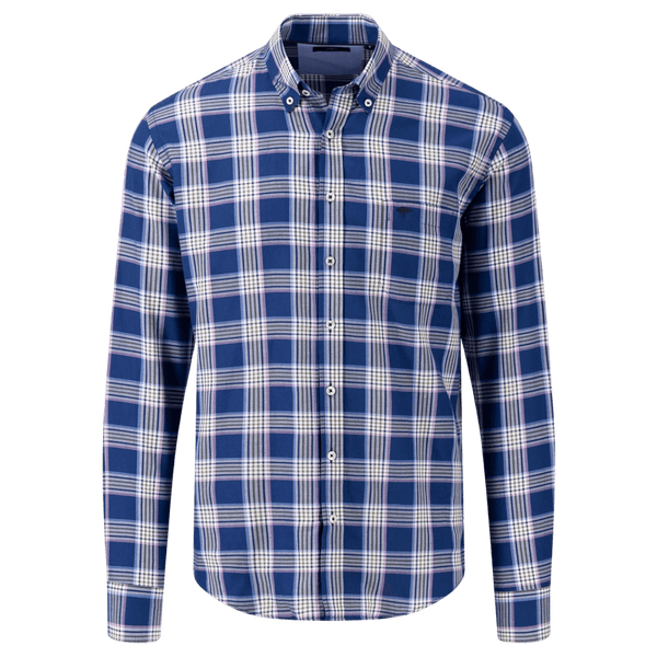 Fynch-Hatton Long Sleeve Checked Shirt for Men