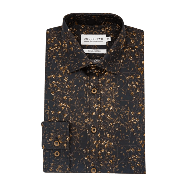 Double Two Floral Long Sleeve Formal Shirt