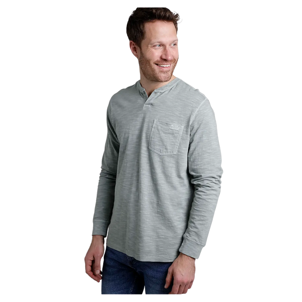 Weird Fish Mackay Garment Dyed Long Sleeve Henley T-Shirt
