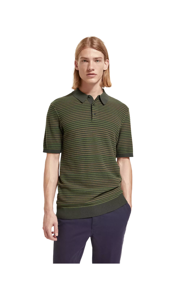 Scotch & Soda Knitted Polo Shirt In Organic Cotton for Men