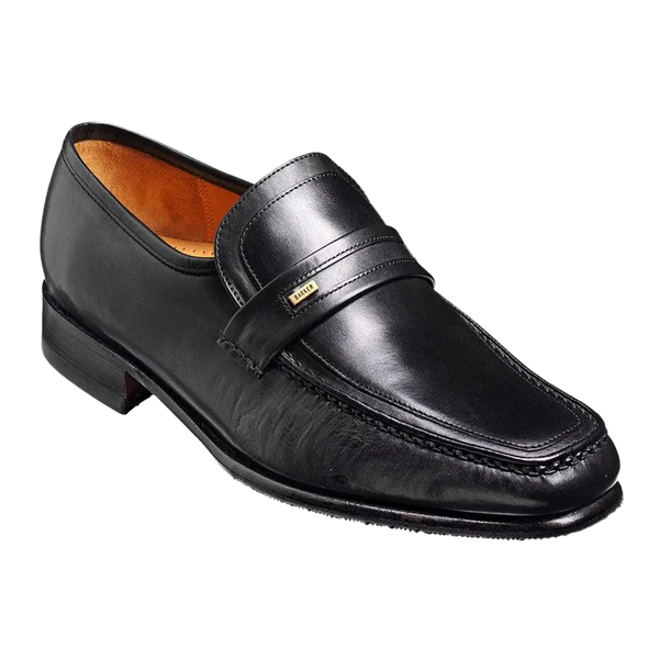 Barker Wesley Leather Loafer Shoes for Men in Black