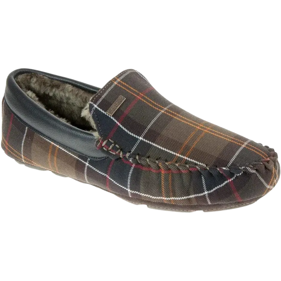 Barbour Monty Slippers In Classic Tartan Coes