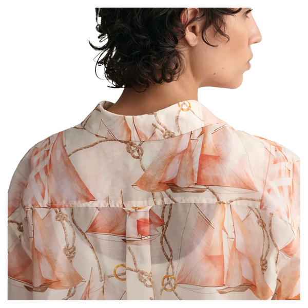 GANT Relaxed Fit Sailing Print Cotton Silk Shirt