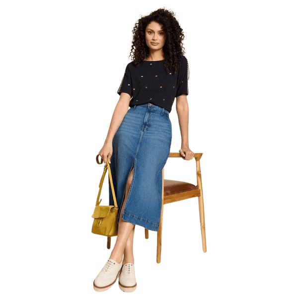 White Stuff Allie Denim Midi Skirt