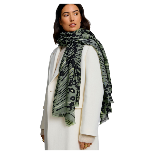 Katie Loxton Abstract Animal Printed Foil Scarf