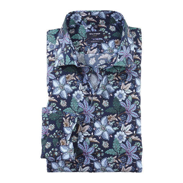 Olymp Floral Print Long Sleeve Formal Shirt
