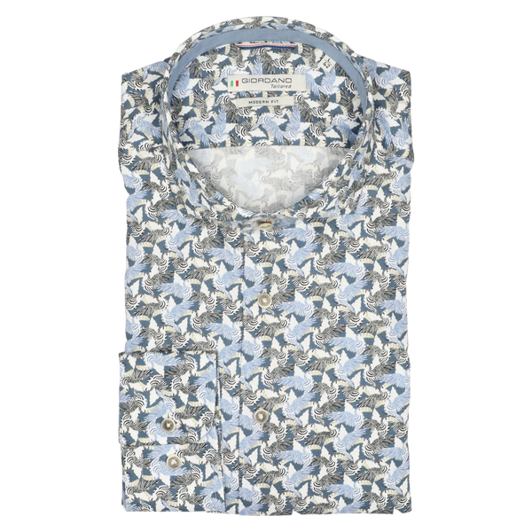 Giordano Zebra/Toucan Print Long Sleeve Shirt for Men
