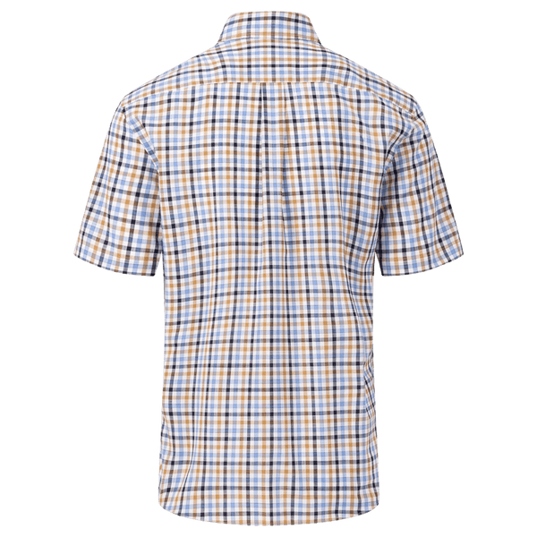 Fynch-Hatton Summer Slub Short Sleeve Check Shirt