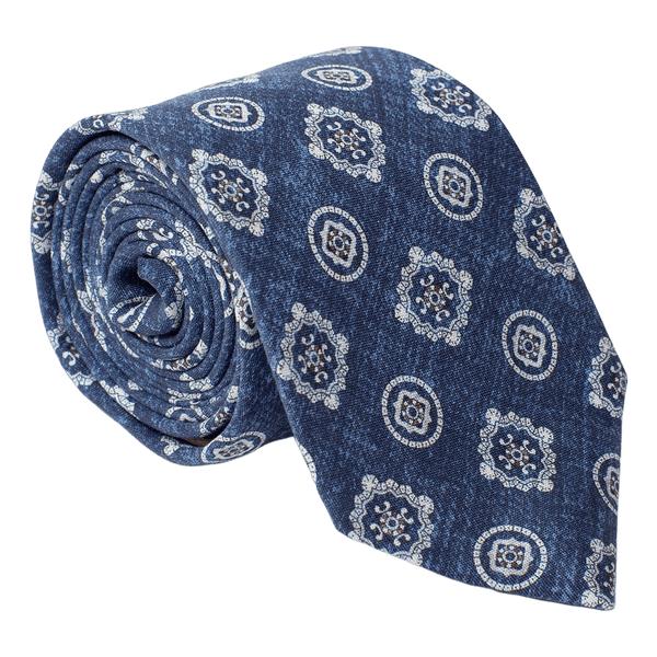 William David Large Print Meddallion Printed Tie