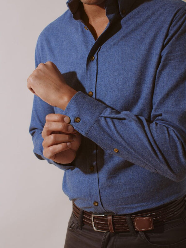 William David Southwold Button Down Herringbone Flannel Shirt