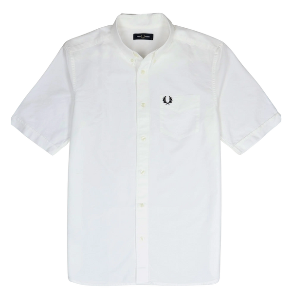 Fred Perry Short Sleeve Oxford Shirt in White
