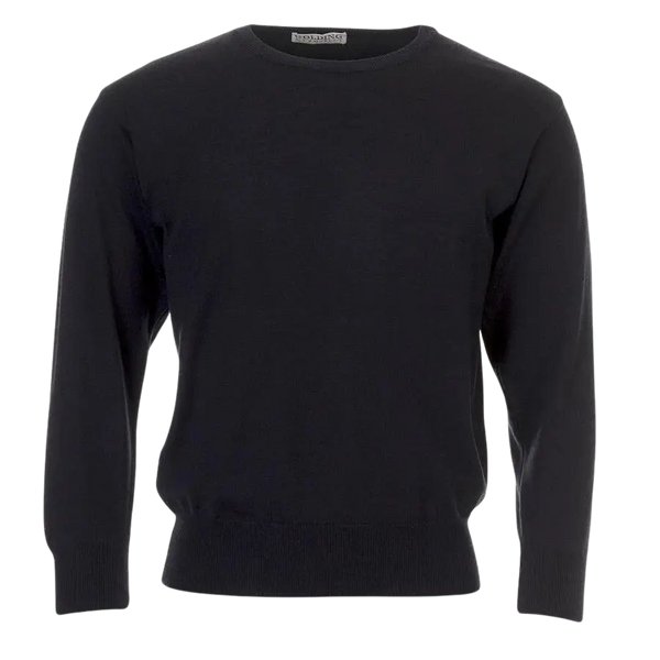 Golding 100% Merino Wool Crew Neck Pullover in Navy