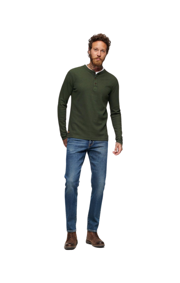 Superdry Waffle Long Sleeve Henley T-Shirt