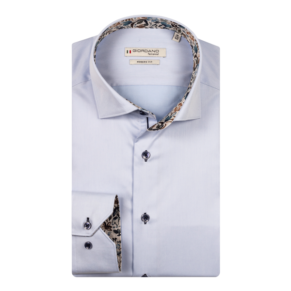 Giordano Long Sleeve Plain Shirt With Floral Trim
