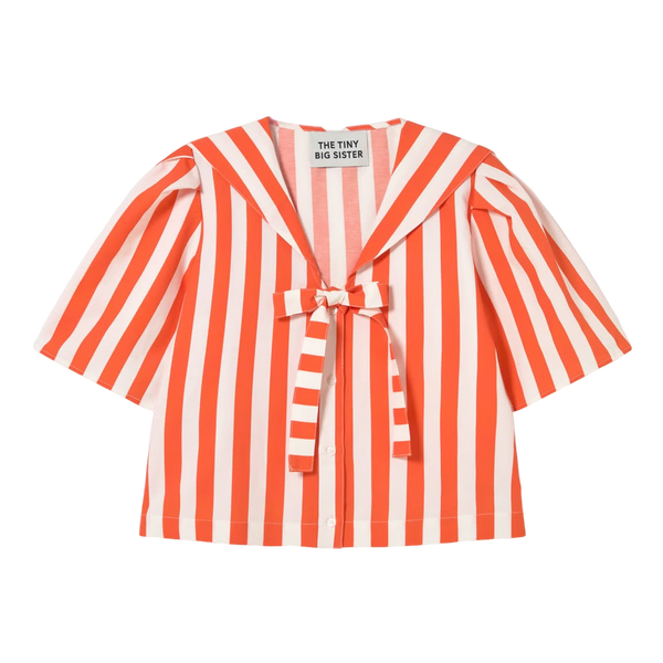 The Tiny Big Sister Striped Sailor Neck Blouse