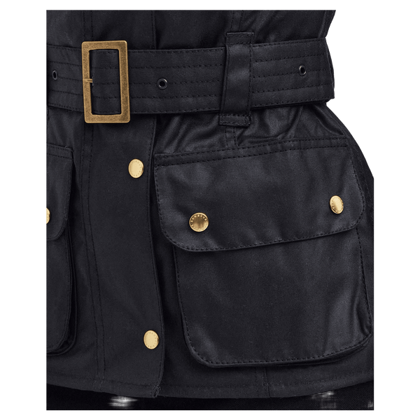 Barbour International International Waxed Jacket in Black
