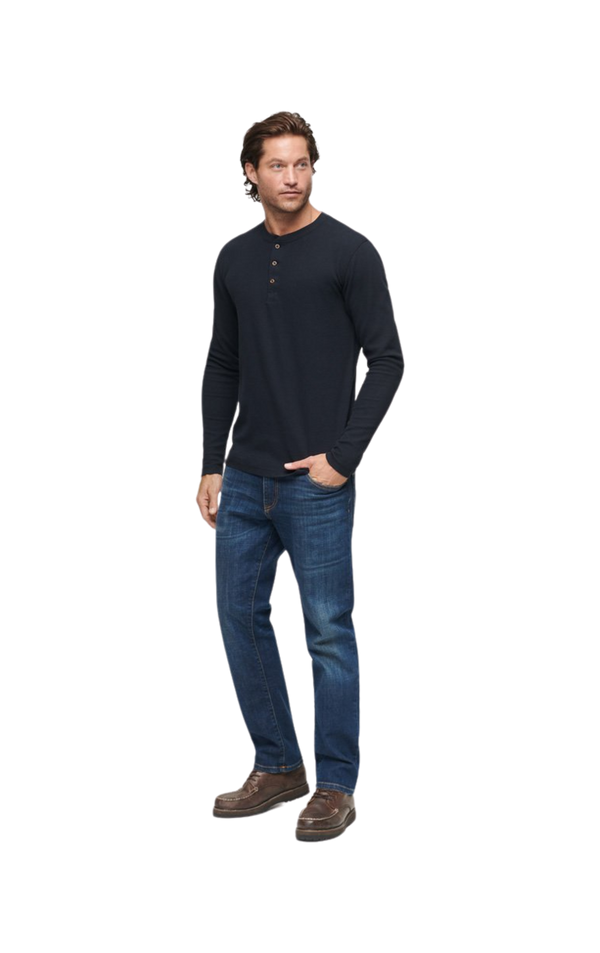 Superdry Waffle Long Sleeve Henley T-Shirt
