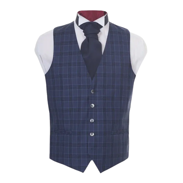 Fancy Waistcoat in Blue & Navy Check
