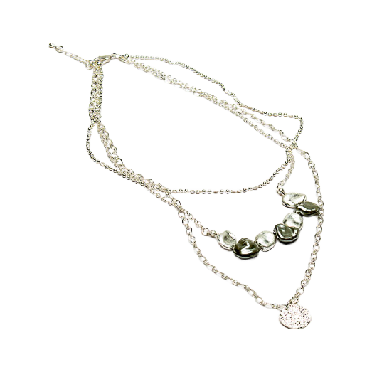Eliza Gracious Triple Layer Necklace With Pearlised Beads