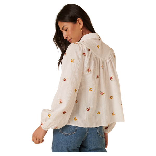 Nobody's Child Aster Embroidered Balloon Sleeve Blouse