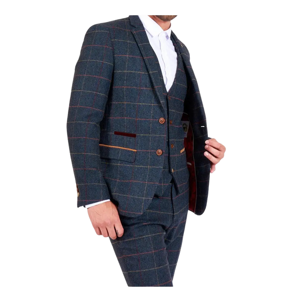 Marc Darcy Eton Three Piece Tweed Suit for Men