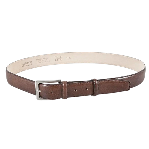 Robert Charles Leather Belt in Brown 35mm