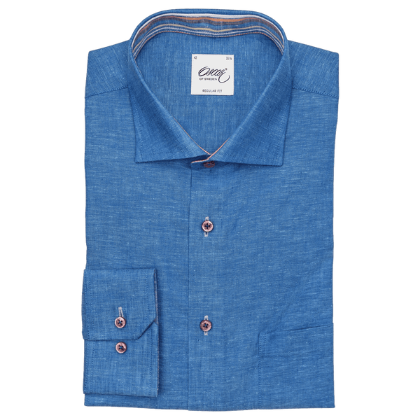 Oscar Linen/Cotton Blend Long Sleeve Shirt for Men