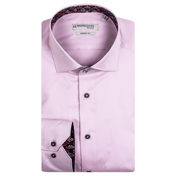 Giordano Superfine Twill Long Sleeve Shirt With Trim