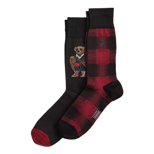 Polo Ralph Lauren Holiday Bear Crew Socks Two Pack