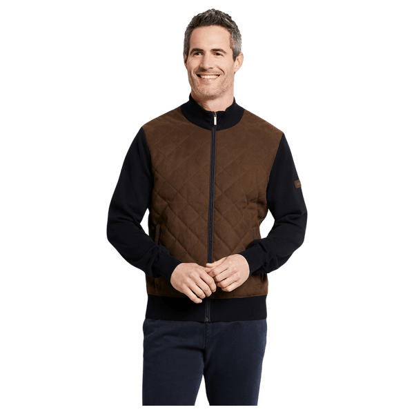 Bugatti Suede Front Zip Cardigan