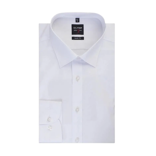 Olymp Level Five Body Fit Shirt in White - Extra Tall