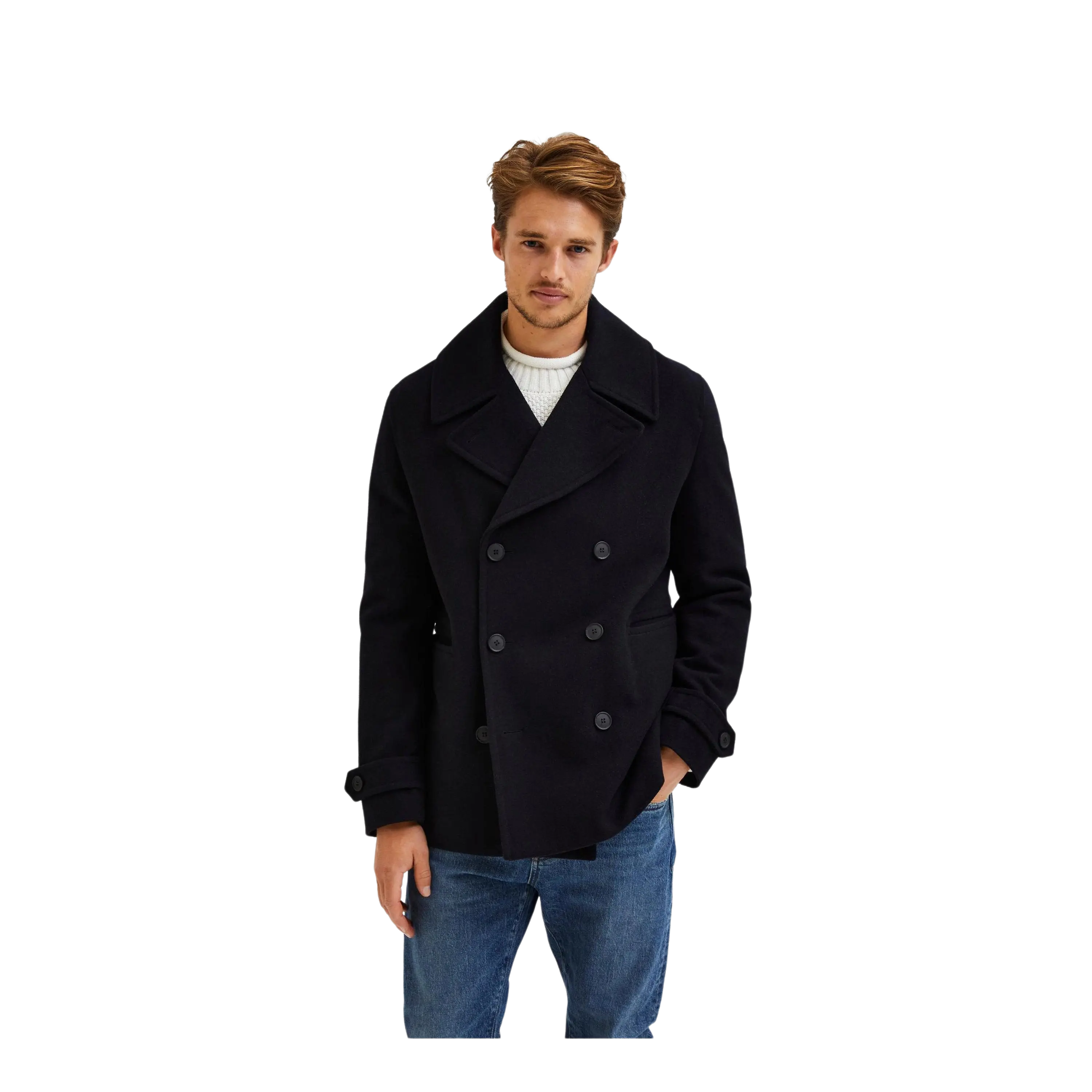 Double top breasted peacoat