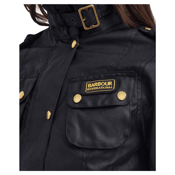 Barbour International International Waxed Jacket in Black