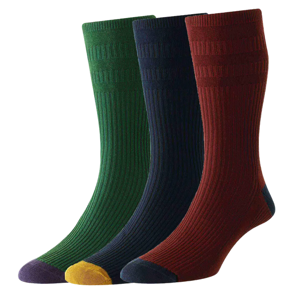HJ Hall HJ945/3 Three Pack of Cotton Softop Socks for Men