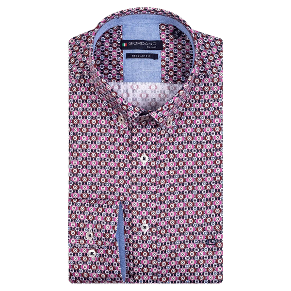 Giordano Geo Print Long Sleeve Shirt for Men
