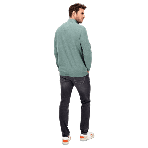 Fynch-Hatton Textured Troyer Zip Knit for Men