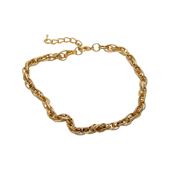 Eliza Gracious Short Twisted Textured Link Nacklace