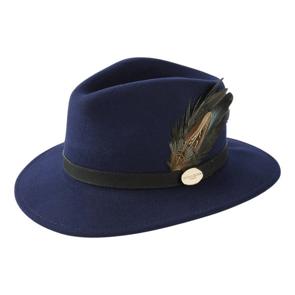 Hicks & Brown Suffolk Fedora with Classic Feather Trim for Women