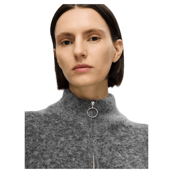 Selected Femme Sia Ras Knitted Zipper Cardigan