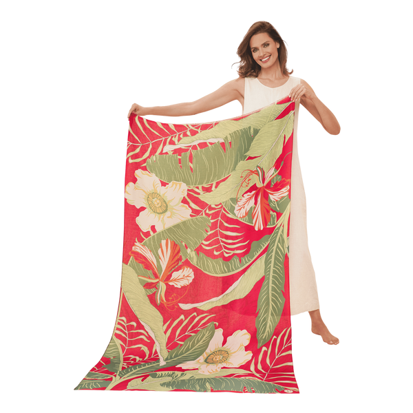 Powder Delicate Tropical Print Scarf