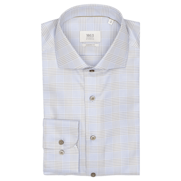 Eterna Checked Formal Long Sleeve Shirt for Men
